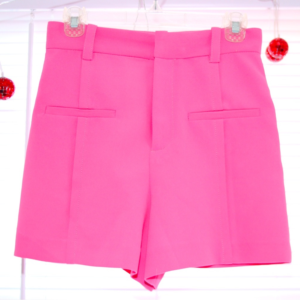 Zara high waisted dress shorts pink XS